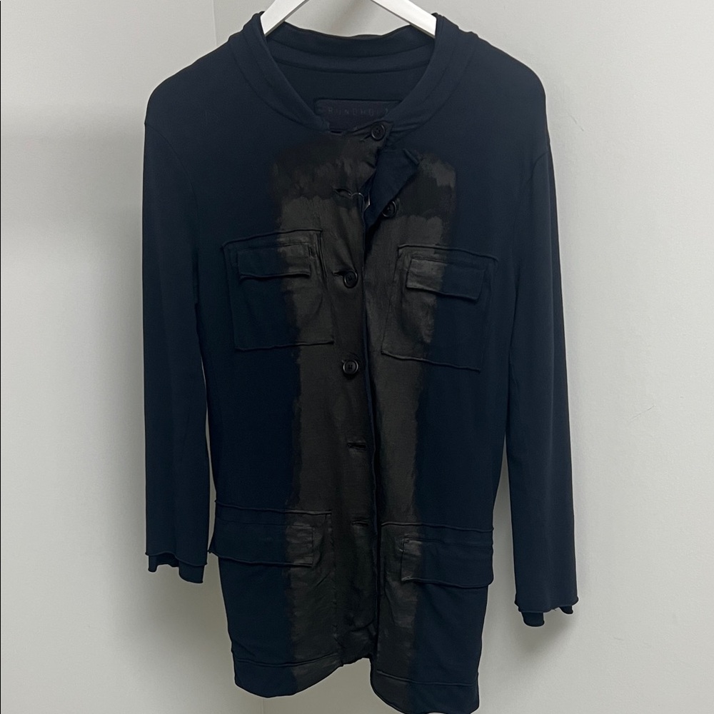 Rundholdz Navy Jersey Painted Blazer